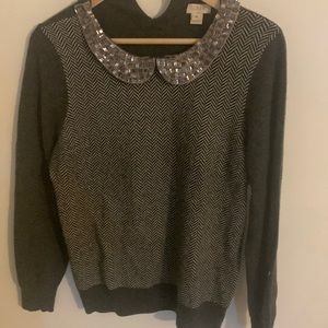 Jcrew embellished colllar sweater size medium